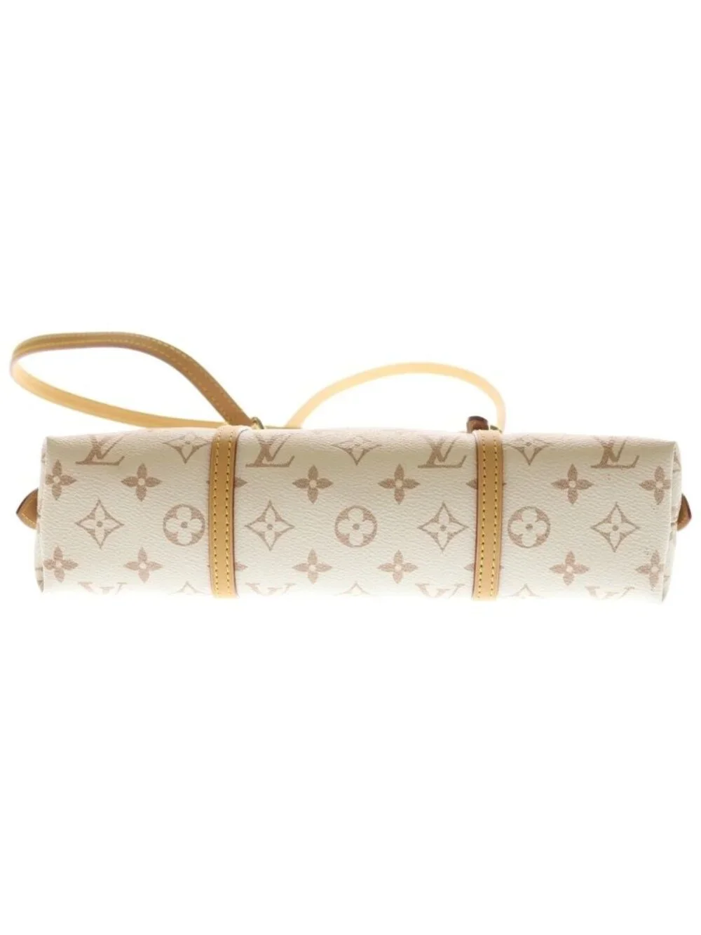 Louis Vuitton Monogram Dune Canvas Squire Handbag White Beige Leather East West
